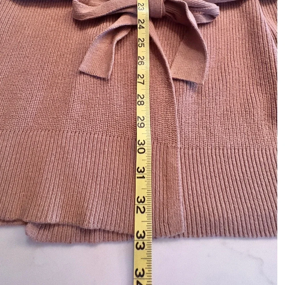 Michael Kors Camel Wrap Cardigan with Faux-Fur Shawl Collar